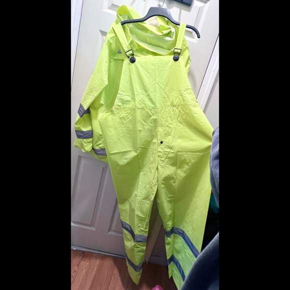 |•HIGH-VISIBILITY SAFETY RAIN SUIT• Fluorescent Fluorescent Size XXL (Ha… - Picture 5 of 16